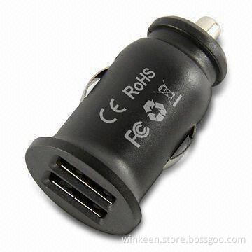 Dual USB Port Car Charger with 3.1A Output, for Charging iPhone 5 and iPad Simultaneously